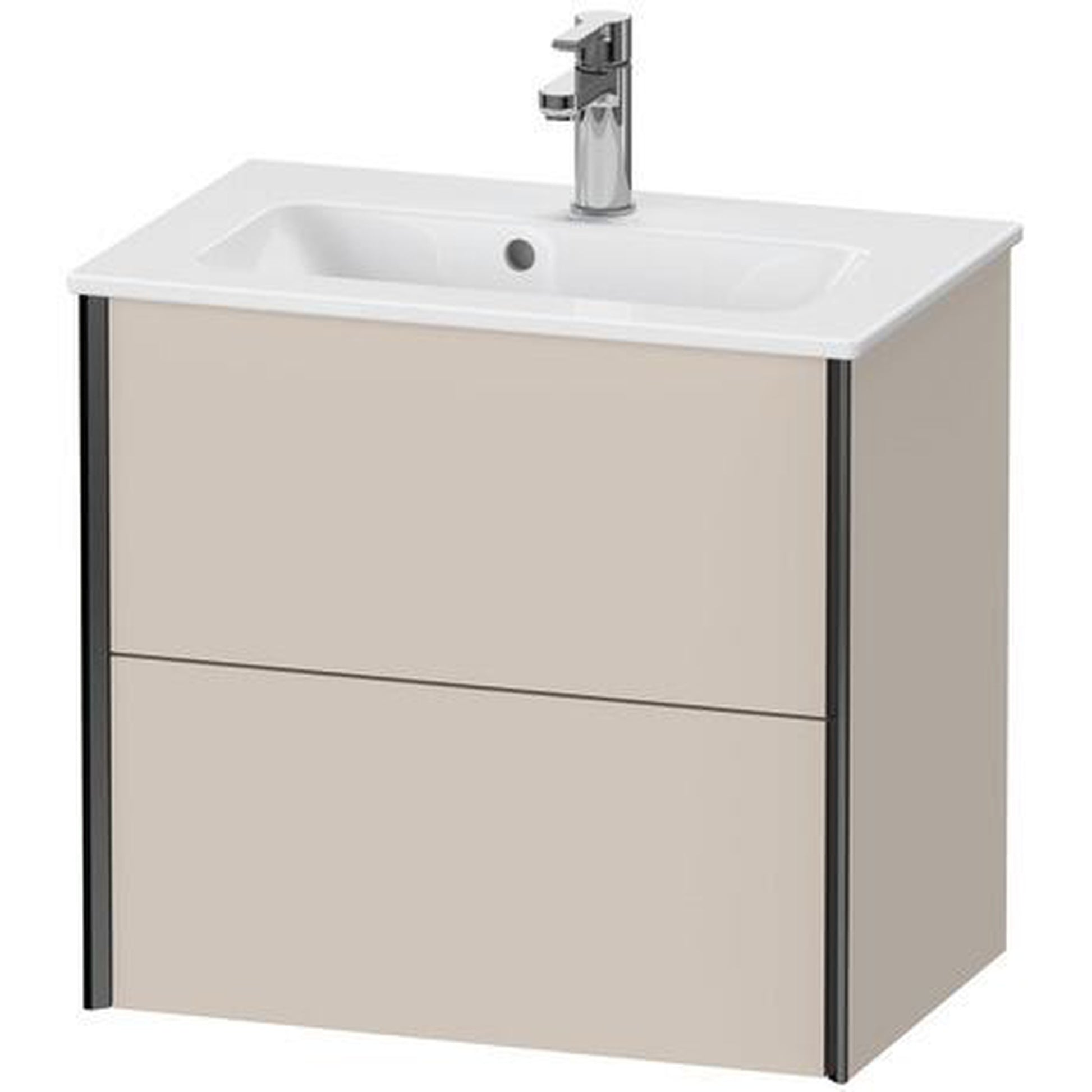 Duravit Xviu 24" x 22" x 15" Two Drawer Wall-Mount Vanity Unit, Taupe Matt (XV41780B291)