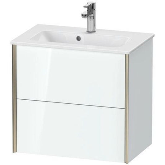 Duravit Xviu 24" x 22" x 15" Two Drawer Wall-Mount Vanity Unit, White High Gloss Lacquer (XV41780B185)