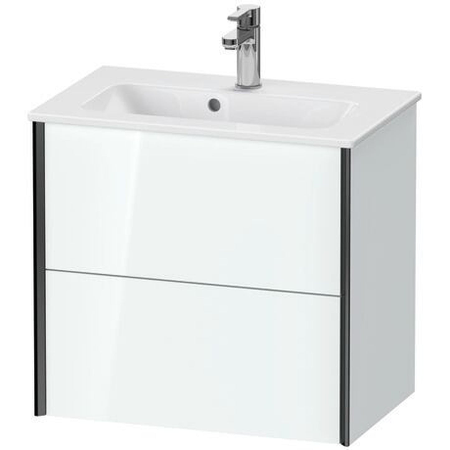 Duravit Xviu 24" x 22" x 15" Two Drawer Wall-Mount Vanity Unit, White High Gloss Lacquer (XV41780B285)