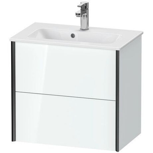 Duravit Xviu 24" x 22" x 15" Two Drawer Wall-Mount Vanity Unit, White High Gloss Lacquer (XV41780B285)