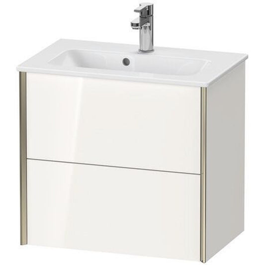 Duravit Xviu 24" x 22" x 15" Two Drawer Wall-Mount Vanity Unit, White High Gloss (XV41780B122)