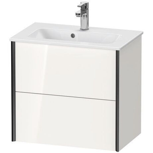 Duravit Xviu 24" x 22" x 15" Two Drawer Wall-Mount Vanity Unit, White High Gloss (XV41780B222)