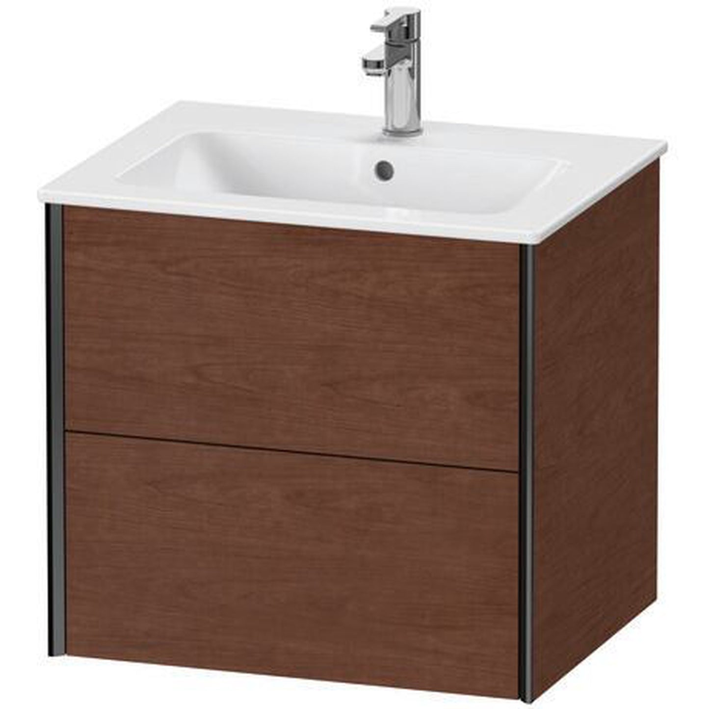 Duravit Xviu 24" x 22" x 19" Two Drawer Wall-Mount Vanity Unit, American Walnut (XV41250B213)