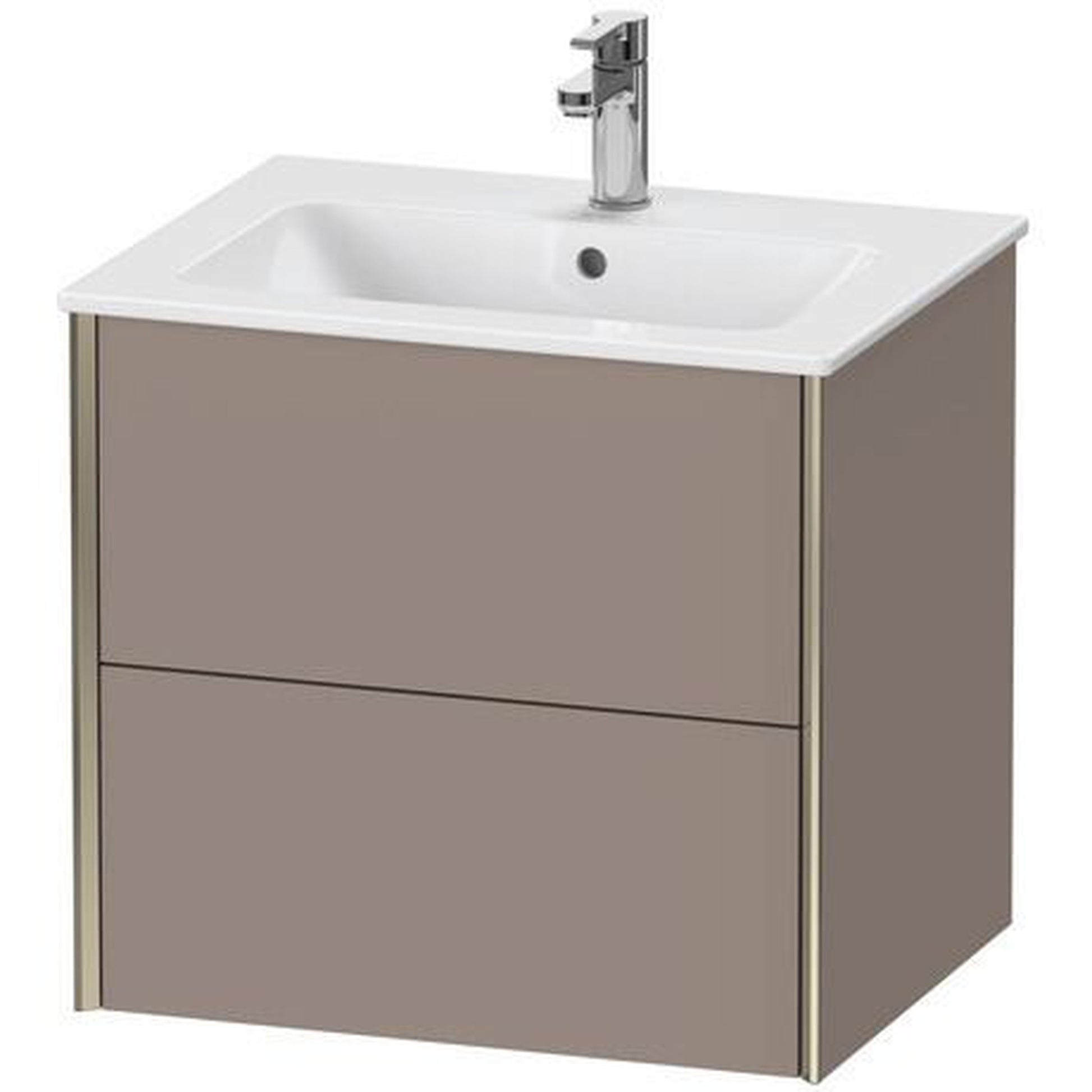 Duravit Xviu 24" x 22" x 19" Two Drawer Wall-Mount Vanity Unit, Basalt Matt (XV41250B143)