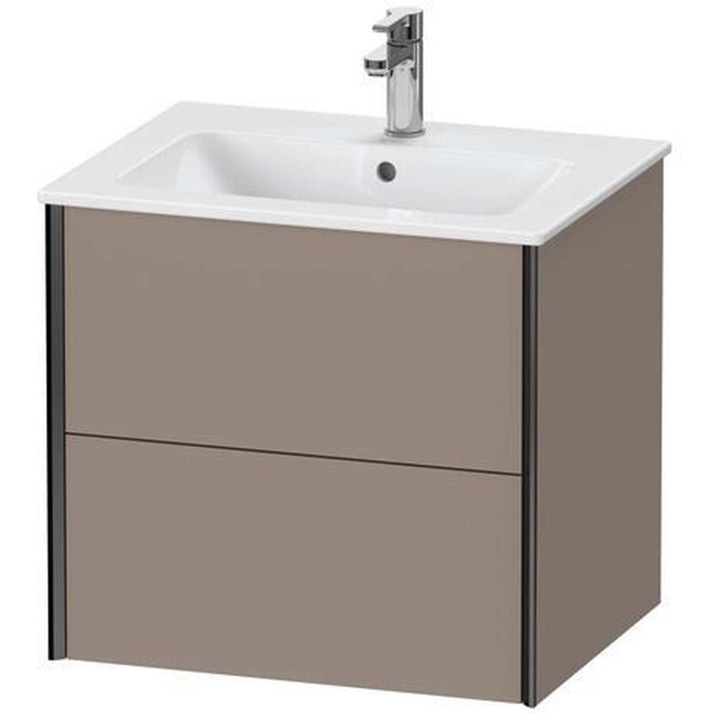 Duravit Xviu 24" x 22" x 19" Two Drawer Wall-Mount Vanity Unit, Basalt Matt (XV41250B243)