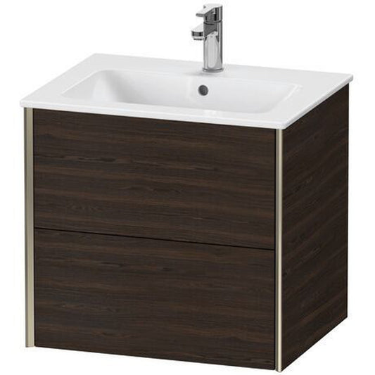 Duravit Xviu 24" x 22" x 19" Two Drawer Wall-Mount Vanity Unit, Brushed Walnut Real Wood Veneer (XV41250B169)