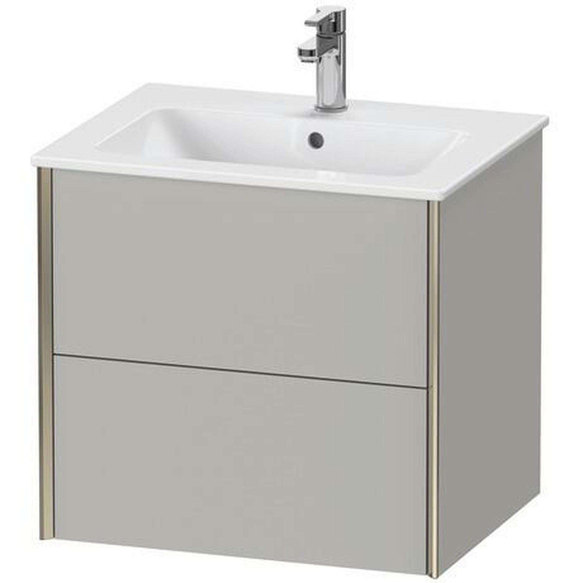 Duravit Xviu 24" x 22" x 19" Two Drawer Wall-Mount Vanity Unit, Concrete Grey Matt (XV41250B107)