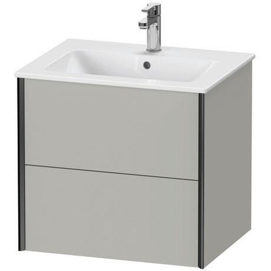 Duravit Xviu 24" x 22" x 19" Two Drawer Wall-Mount Vanity Unit, Concrete Grey Matt (XV41250B207)