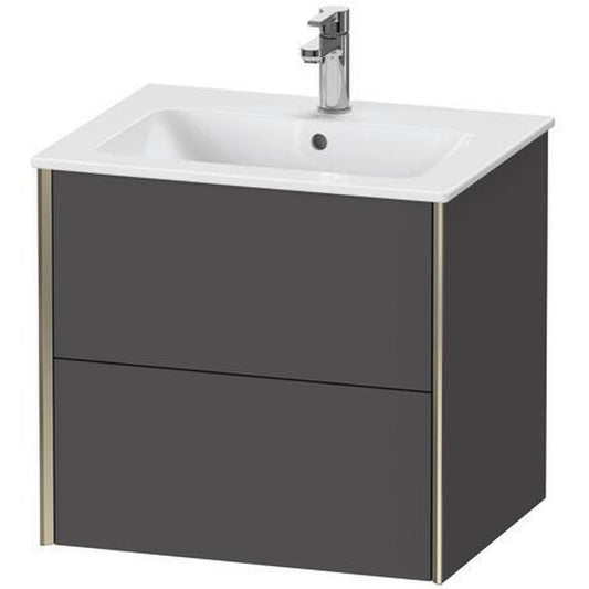 Duravit Xviu 24" x 22" x 19" Two Drawer Wall-Mount Vanity Unit, Graphite Matt (XV41250B149)