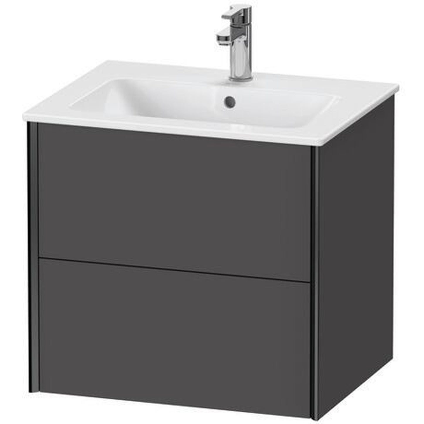 Duravit Xviu 24" x 22" x 19" Two Drawer Wall-Mount Vanity Unit, Graphite Matt (XV41250B249)