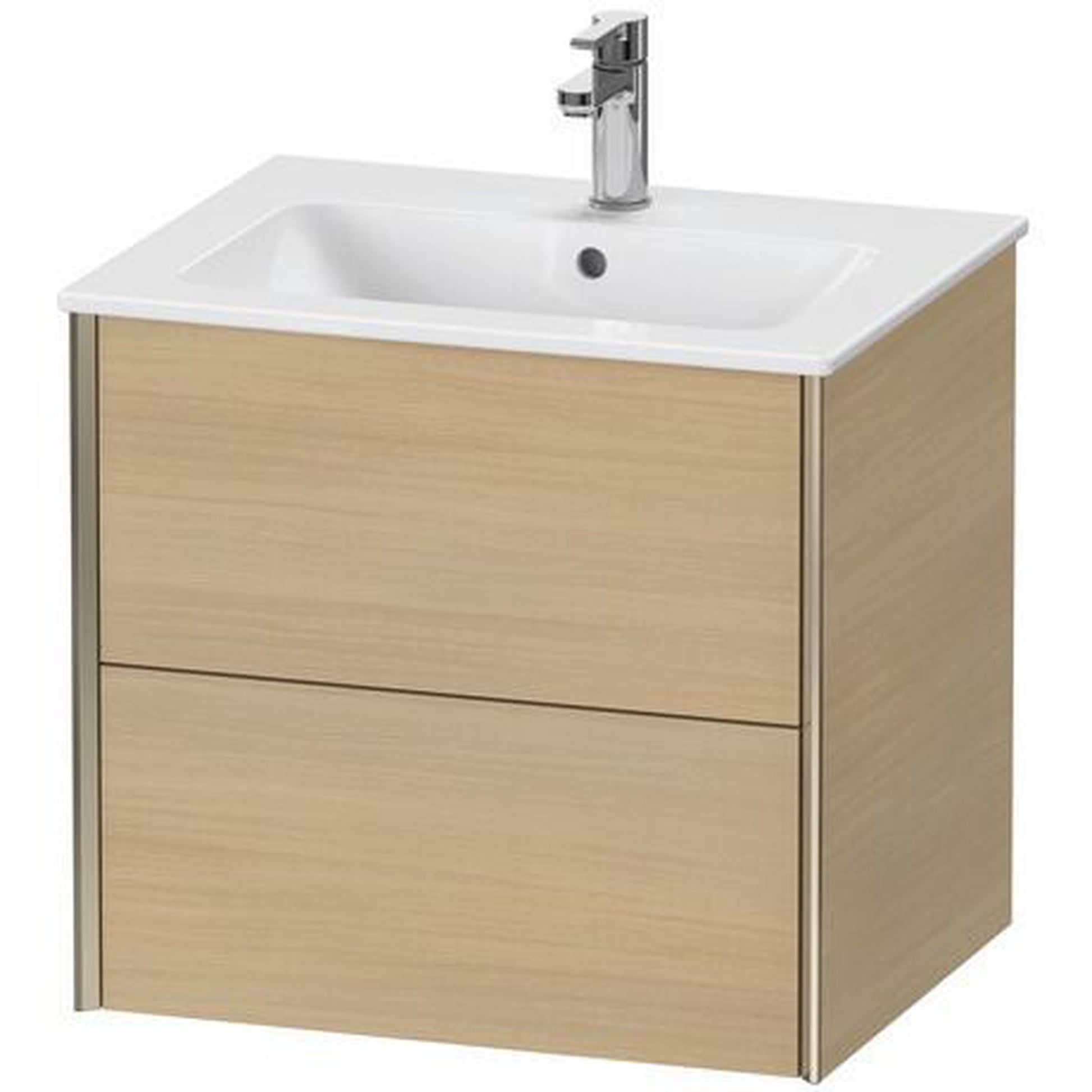 Duravit Xviu 24" x 22" x 19" Two Drawer Wall-Mount Vanity Unit, Mediterreanean Oak Real Wood Veneer (XV41250B171)