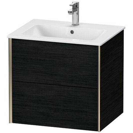 Duravit Xviu 24" x 22" x 19" Two Drawer Wall-Mount Vanity Unit, Oak Black (XV41250B116)