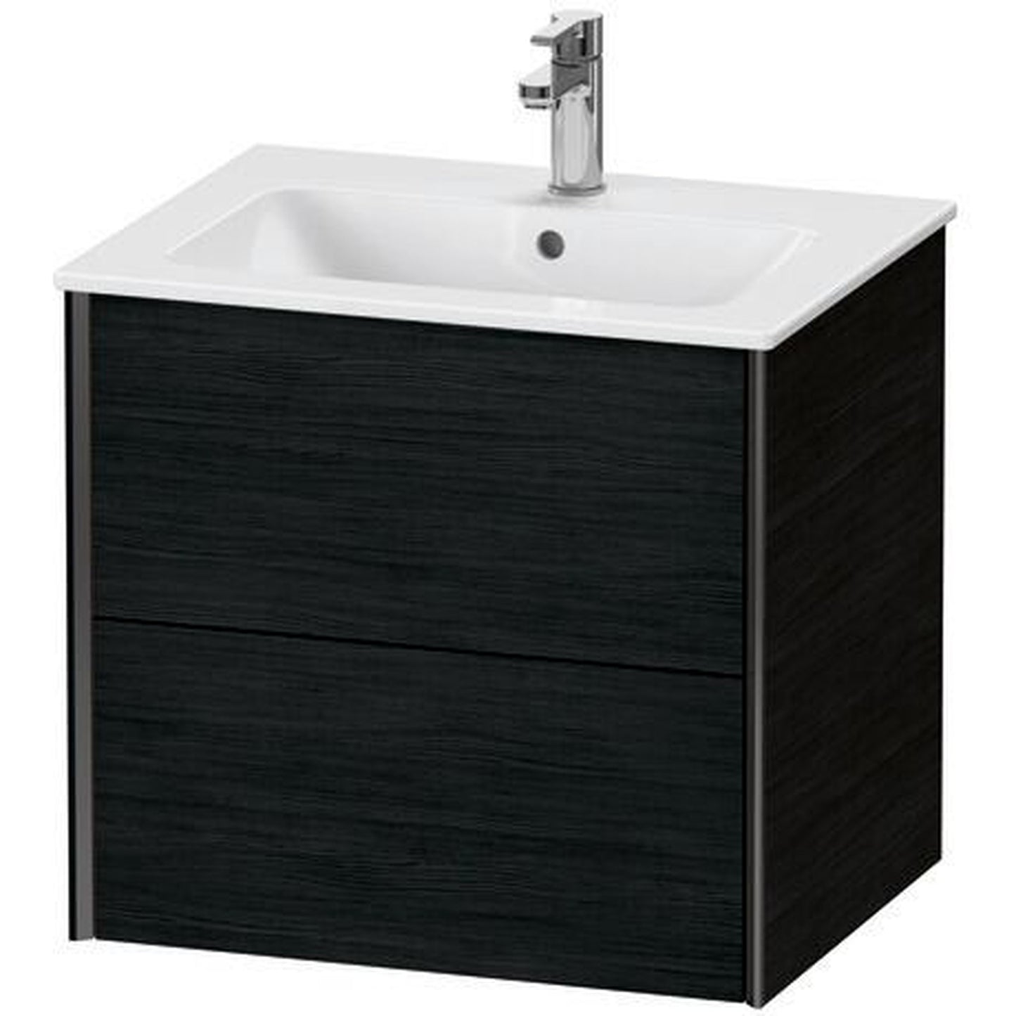 Duravit Xviu 24" x 22" x 19" Two Drawer Wall-Mount Vanity Unit, Oak Black (XV41250B216)