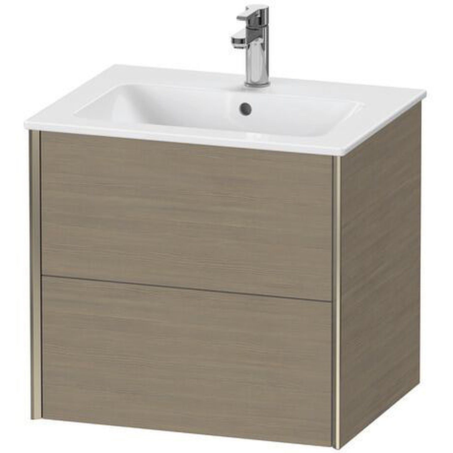 Duravit Xviu 24" x 22" x 19" Two Drawer Wall-Mount Vanity Unit, Oak Terra (XV41250B135)