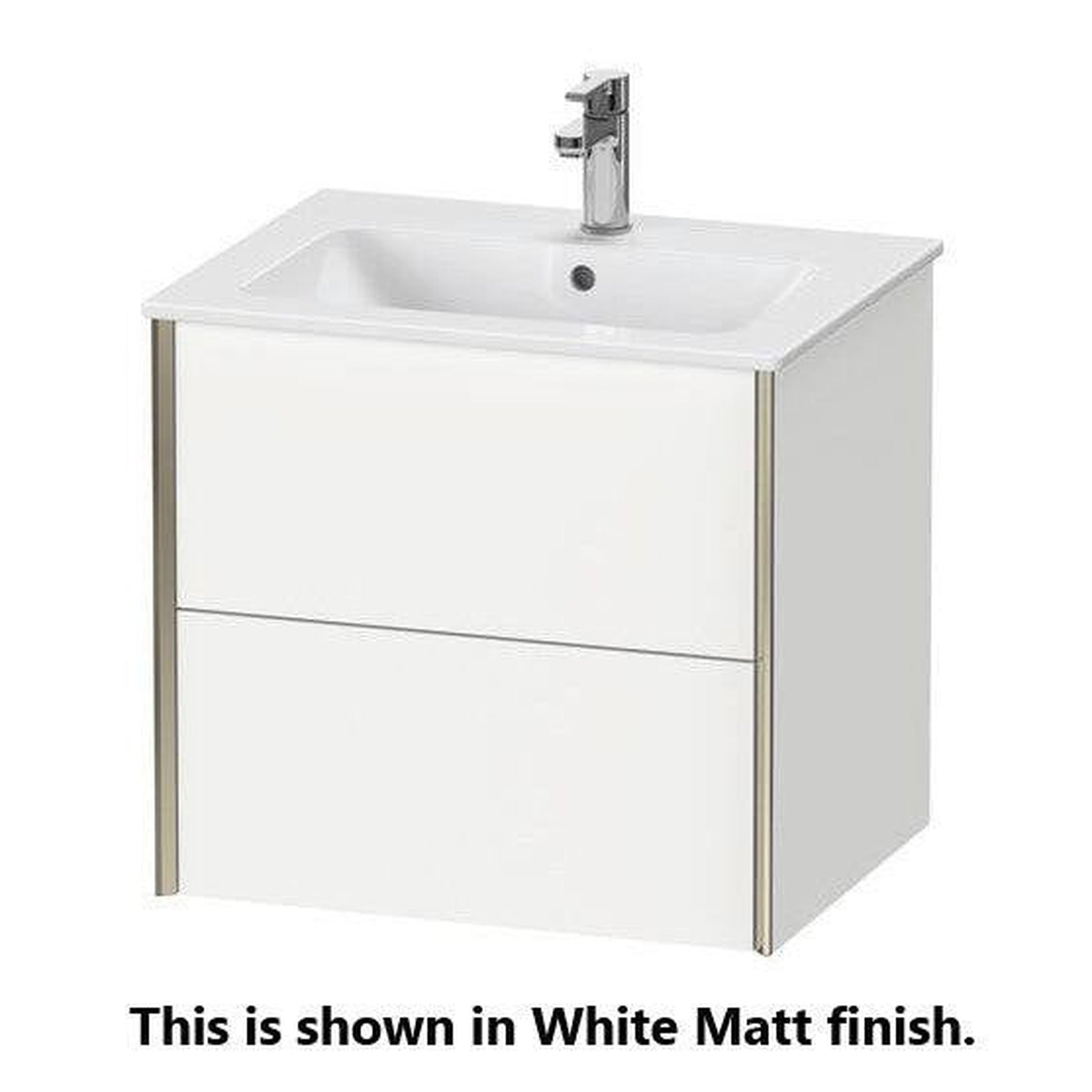 Duravit Xviu 24" x 22" x 19" Two Drawer Wall-Mount Vanity Unit, Stone Blue High Gloss Lacquer (XV41250B147)