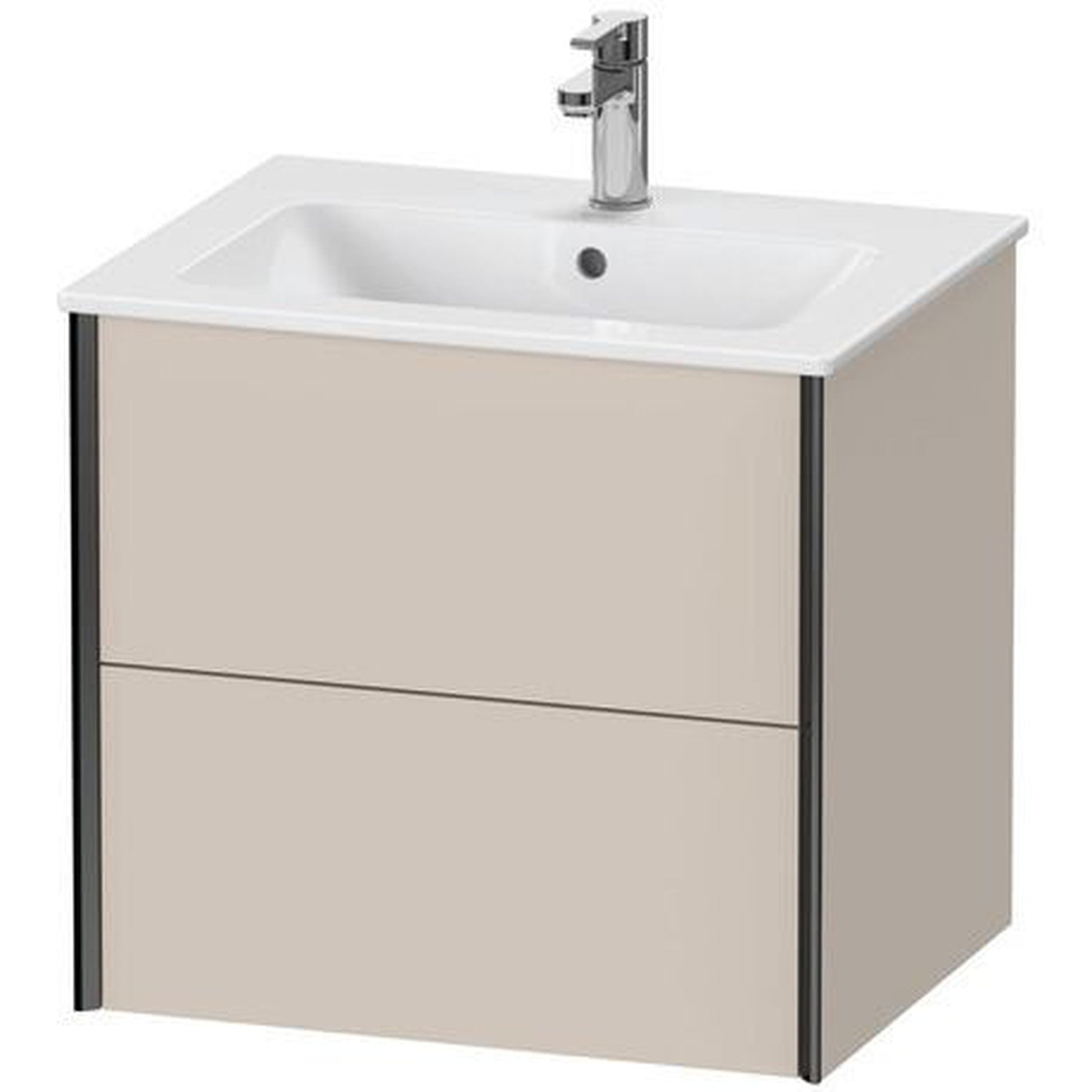 Duravit Xviu 24" x 22" x 19" Two Drawer Wall-Mount Vanity Unit, Taupe Matt (XV41250B291)