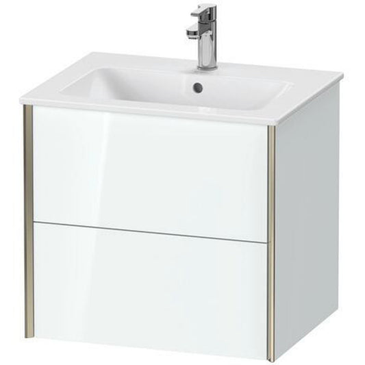 Duravit Xviu 24" x 22" x 19" Two Drawer Wall-Mount Vanity Unit, White High Gloss Lacquer (XV41250B185)