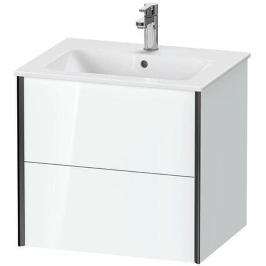 Duravit Xviu 24" x 22" x 19" Two Drawer Wall-Mount Vanity Unit, White High Gloss Lacquer (XV41250B285)