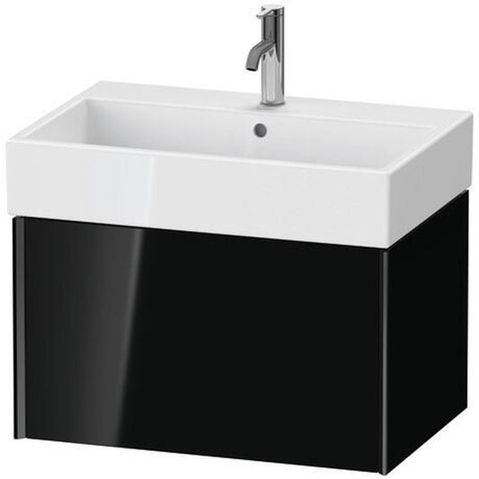 Duravit Xviu 27" x 16" x 18" One Drawer Wall-Mount Vanity Unit, Black High Gloss Lacquer (XV42350B240)