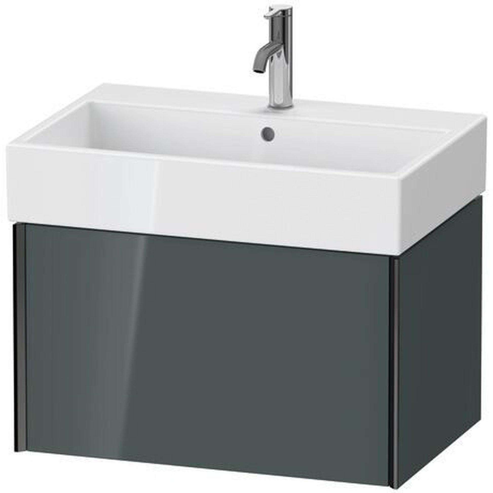 Duravit Xviu 27" x 16" x 18" One Drawer Wall-Mount Vanity Unit, Dolomiti Grey High Gloss Lacquer (XV42350B238)