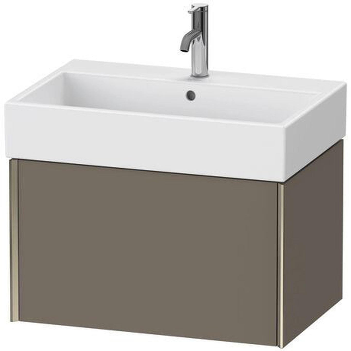 Duravit Xviu 27" x 16" x 18" One Drawer Wall-Mount Vanity Unit, Flannel Grey Satin Matt Lacquer (XV42350B190)