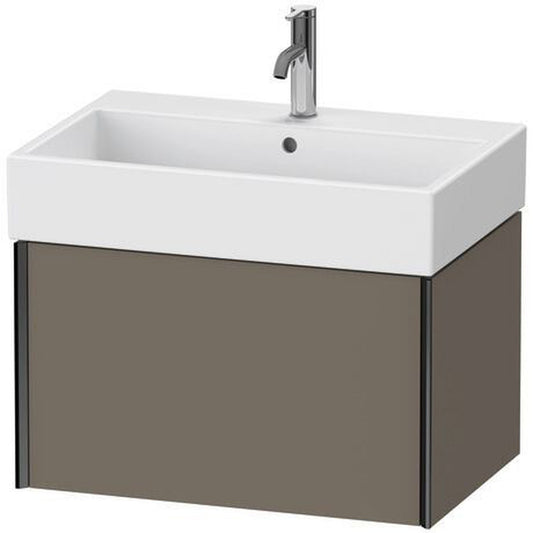 Duravit Xviu 27" x 16" x 18" One Drawer Wall-Mount Vanity Unit, Flannel Grey Satin Matt Lacquer (XV42350B290)