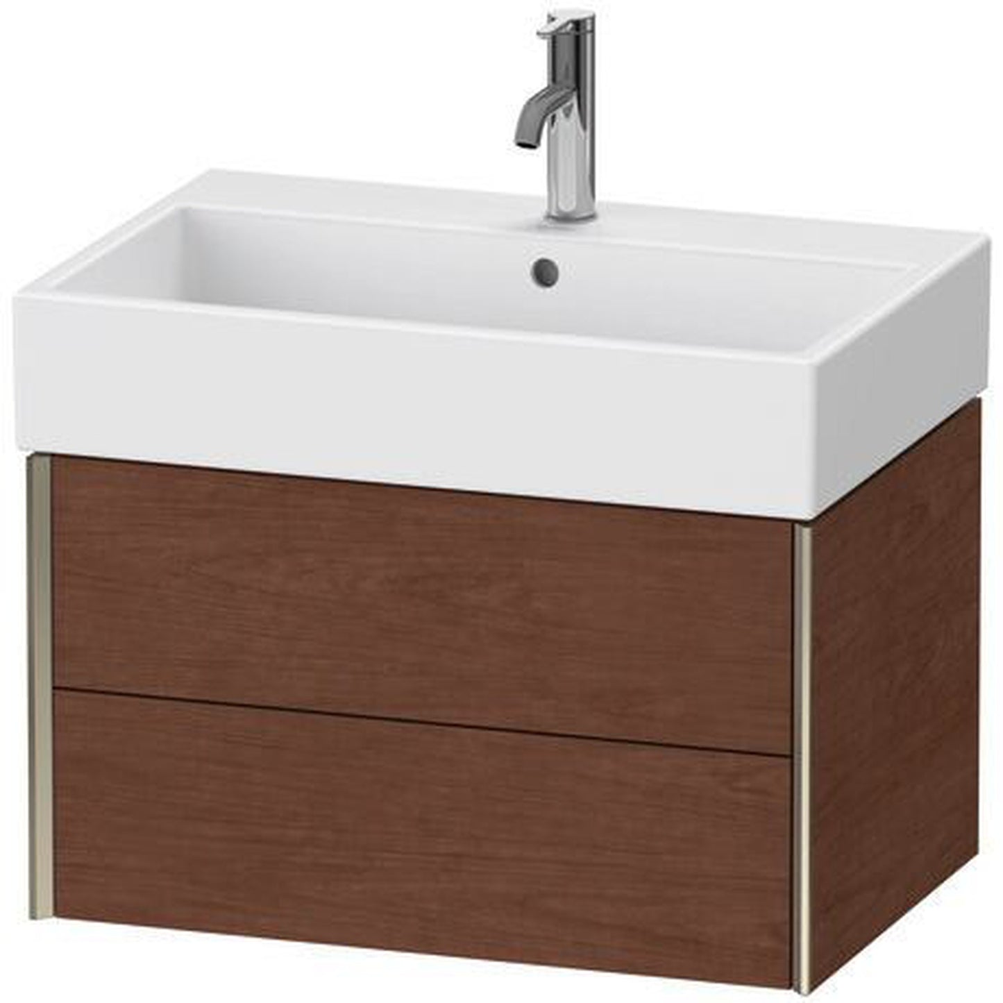 Duravit Xviu 27" x 16" x 18" Two Drawer Wall-Mount Vanity Unit, American Walnut (XV43350B113)