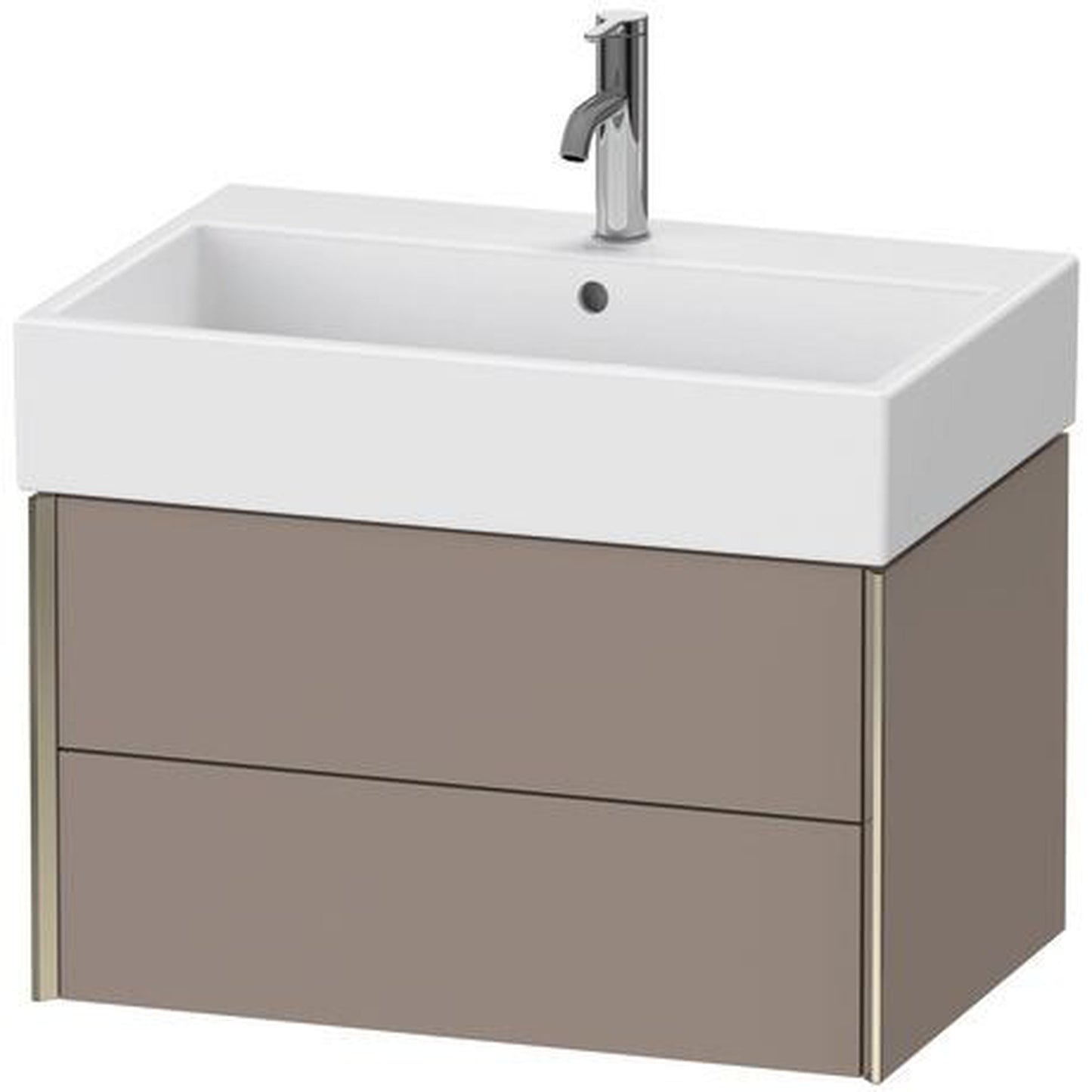 Duravit Xviu 27" x 16" x 18" Two Drawer Wall-Mount Vanity Unit, Basalt Matt (XV43350B143)