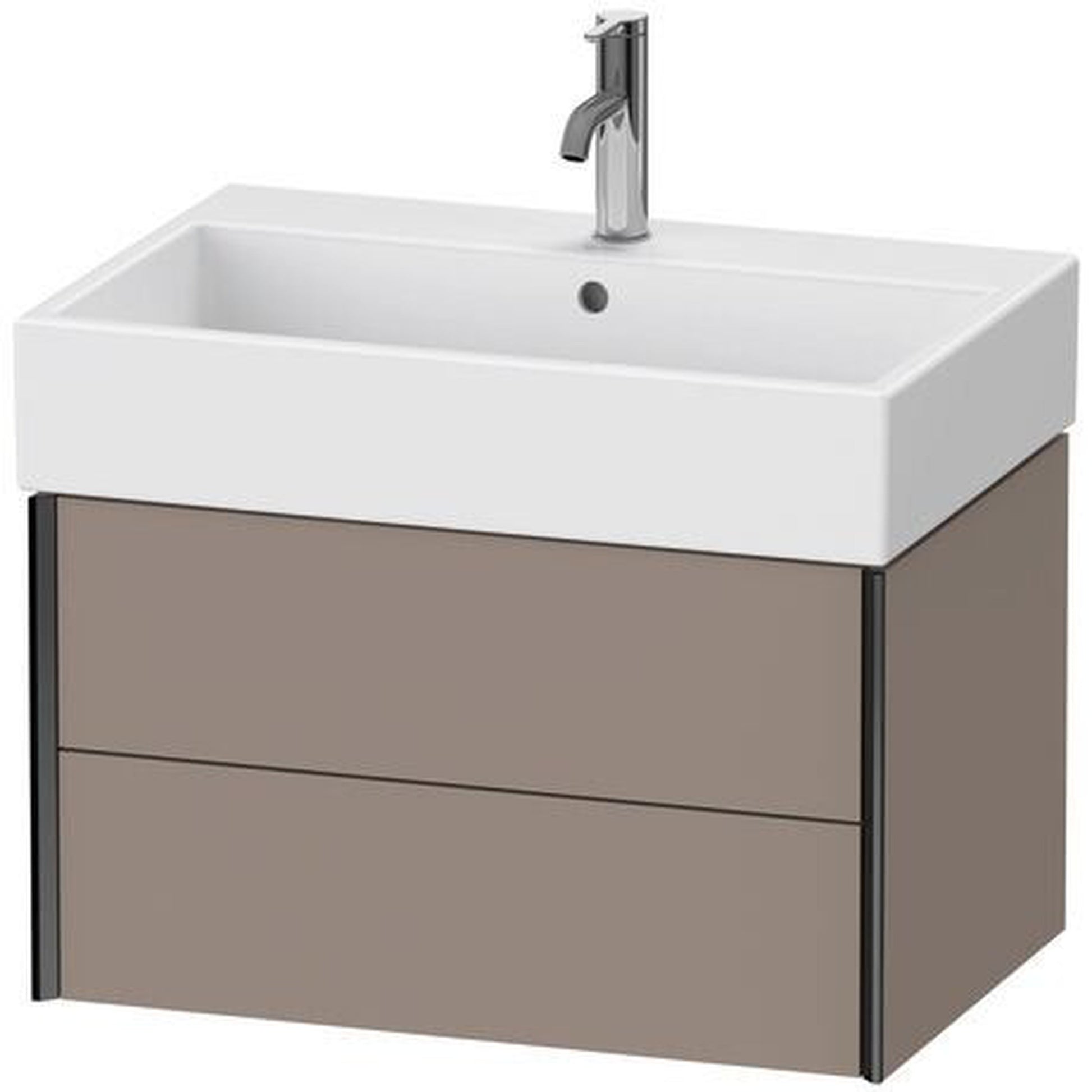 Duravit Xviu 27" x 16" x 18" Two Drawer Wall-Mount Vanity Unit, Basalt Matt (XV43350B243)