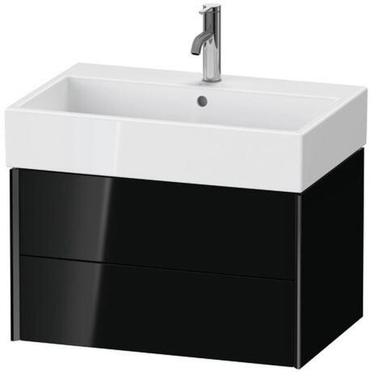 Duravit Xviu 27" x 16" x 18" Two Drawer Wall-Mount Vanity Unit, Black High Gloss Lacquer (XV43350B240)
