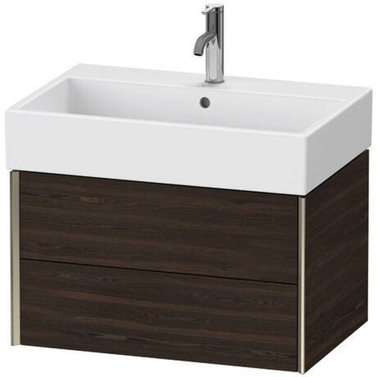 Duravit Xviu 27" x 16" x 18" Two Drawer Wall-Mount Vanity Unit, Brushed Walnut Real Wood Veneer (XV43350B169)