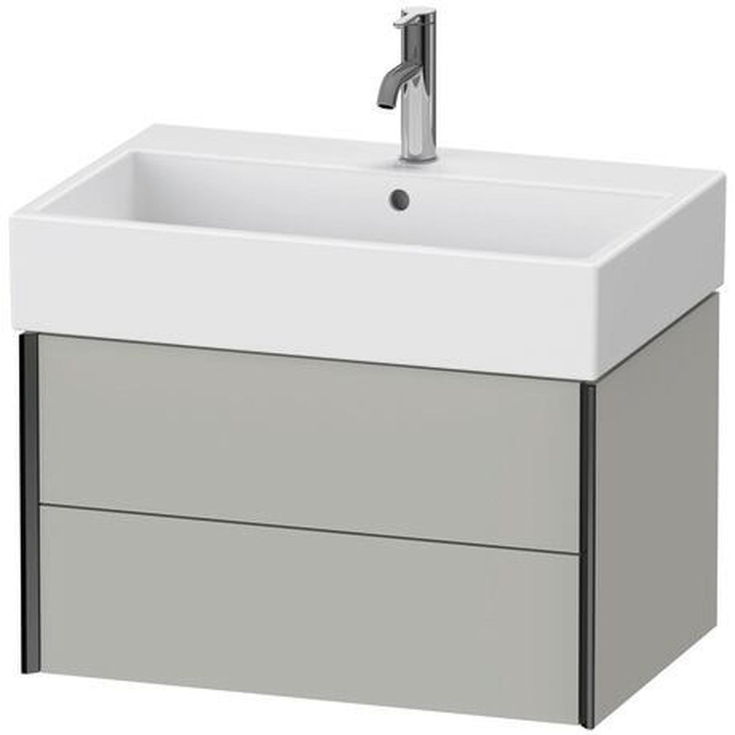 Duravit Xviu 27" x 16" x 18" Two Drawer Wall-Mount Vanity Unit, Concrete Grey Matt (XV43350B207)