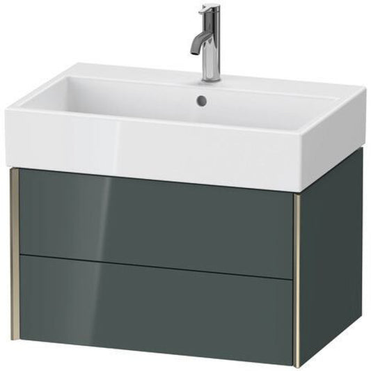 Duravit Xviu 27" x 16" x 18" Two Drawer Wall-Mount Vanity Unit, Dolomiti Grey High Gloss Lacquer (XV43350B138)