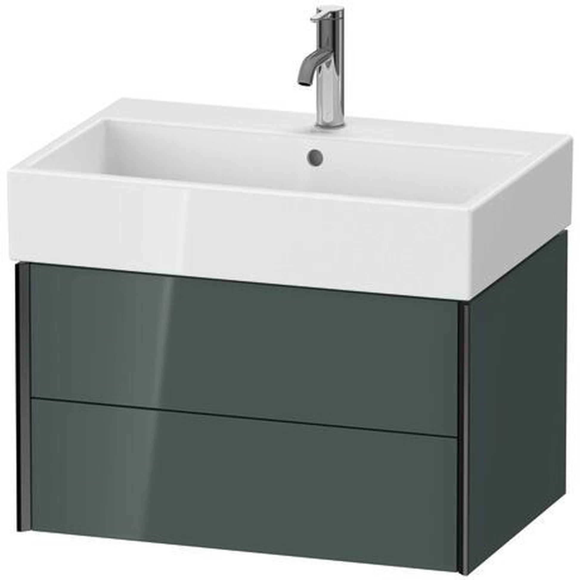 Duravit Xviu 27" x 16" x 18" Two Drawer Wall-Mount Vanity Unit, Dolomiti Grey High Gloss Lacquer (XV43350B238)