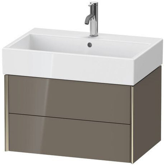 Duravit Xviu 27" x 16" x 18" Two Drawer Wall-Mount Vanity Unit, Flannel Grey High Gloss Lacquer (XV43350B189)