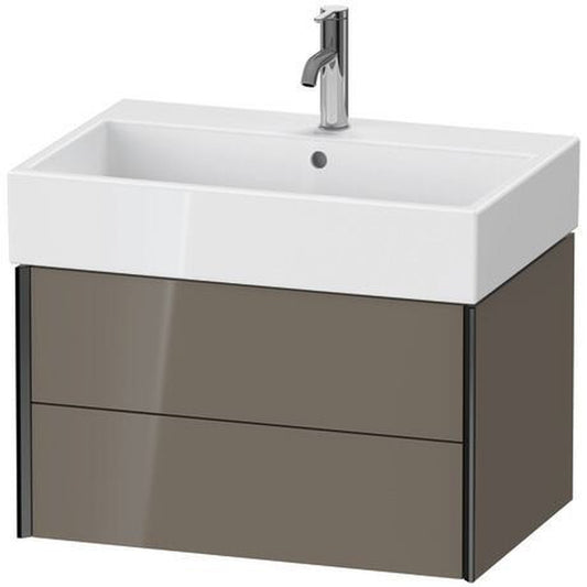Duravit Xviu 27" x 16" x 18" Two Drawer Wall-Mount Vanity Unit, Flannel Grey High Gloss Lacquer (XV43350B289)