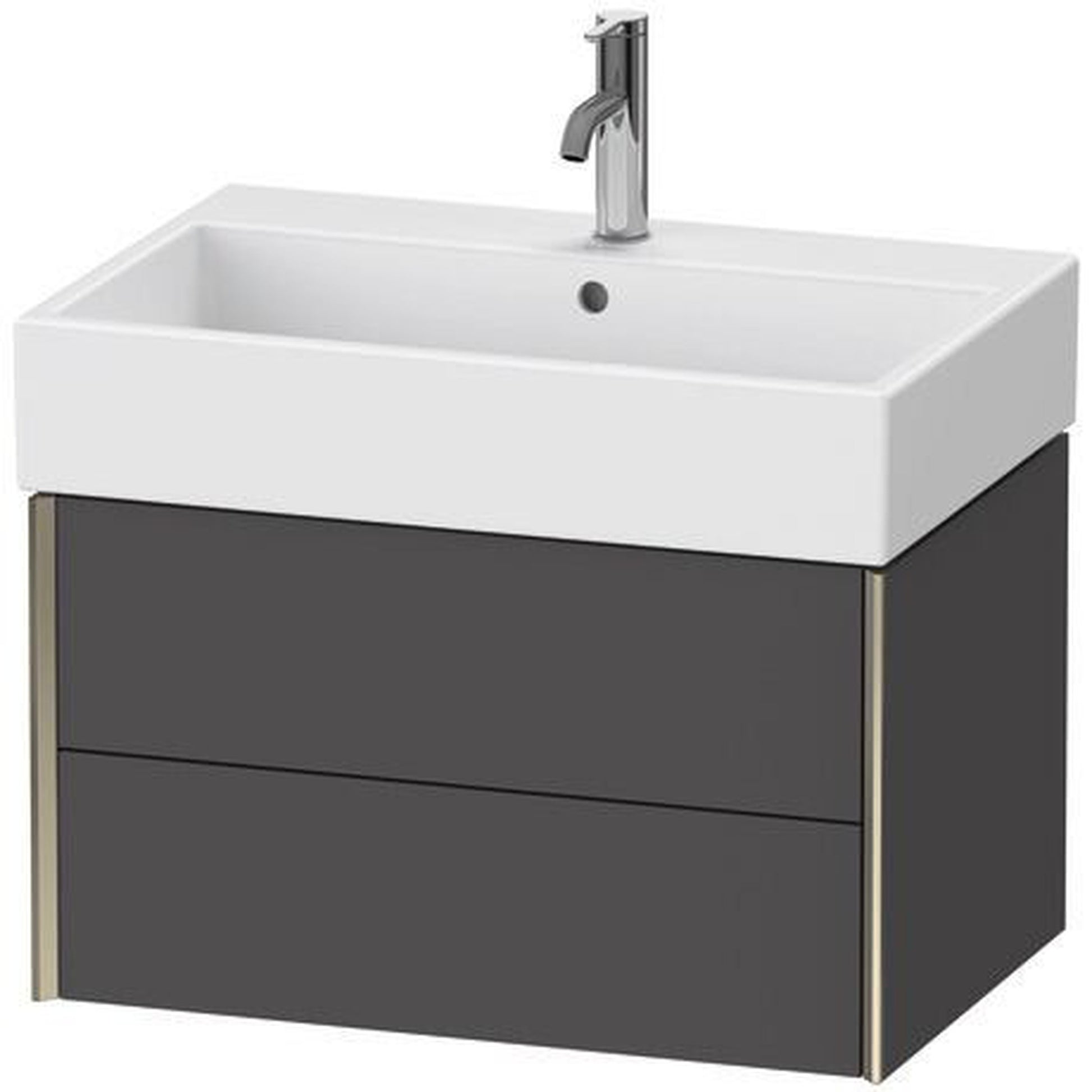 Duravit Xviu 27" x 16" x 18" Two Drawer Wall-Mount Vanity Unit, Graphite Matt (XV43350B149)