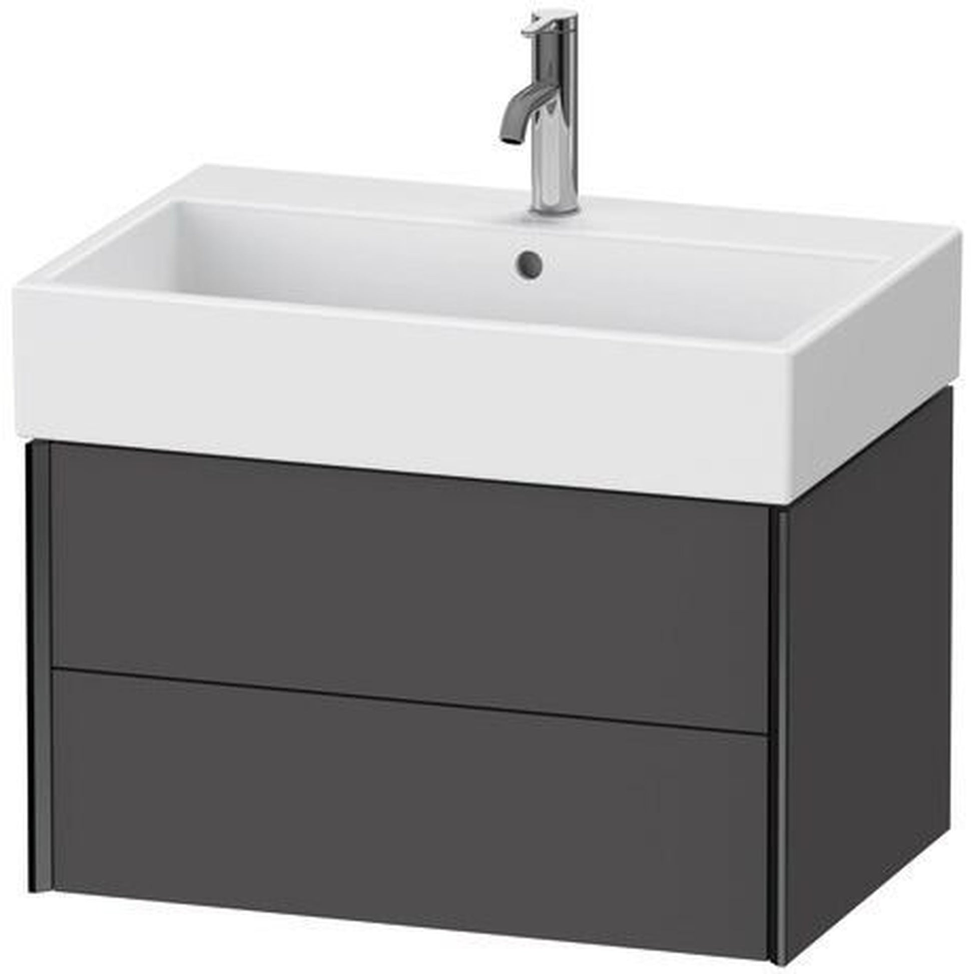 Duravit Xviu 27" x 16" x 18" Two Drawer Wall-Mount Vanity Unit, Graphite Matt (XV43350B249)