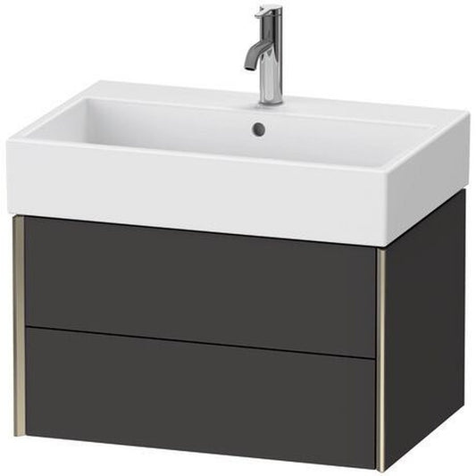 Duravit Xviu 27" x 16" x 18" Two Drawer Wall-Mount Vanity Unit, Graphite Super Matt (XV43350B180)