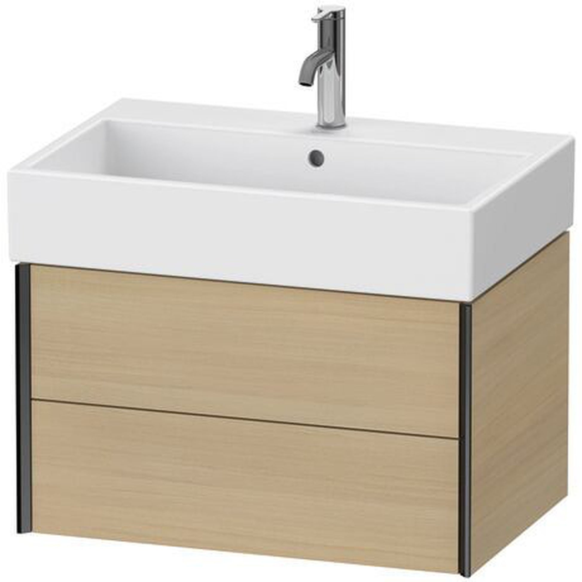 Duravit Xviu 27" x 16" x 18" Two Drawer Wall-Mount Vanity Unit, Mediterreanean Oak Real Wood Veneer (XV43350B271)