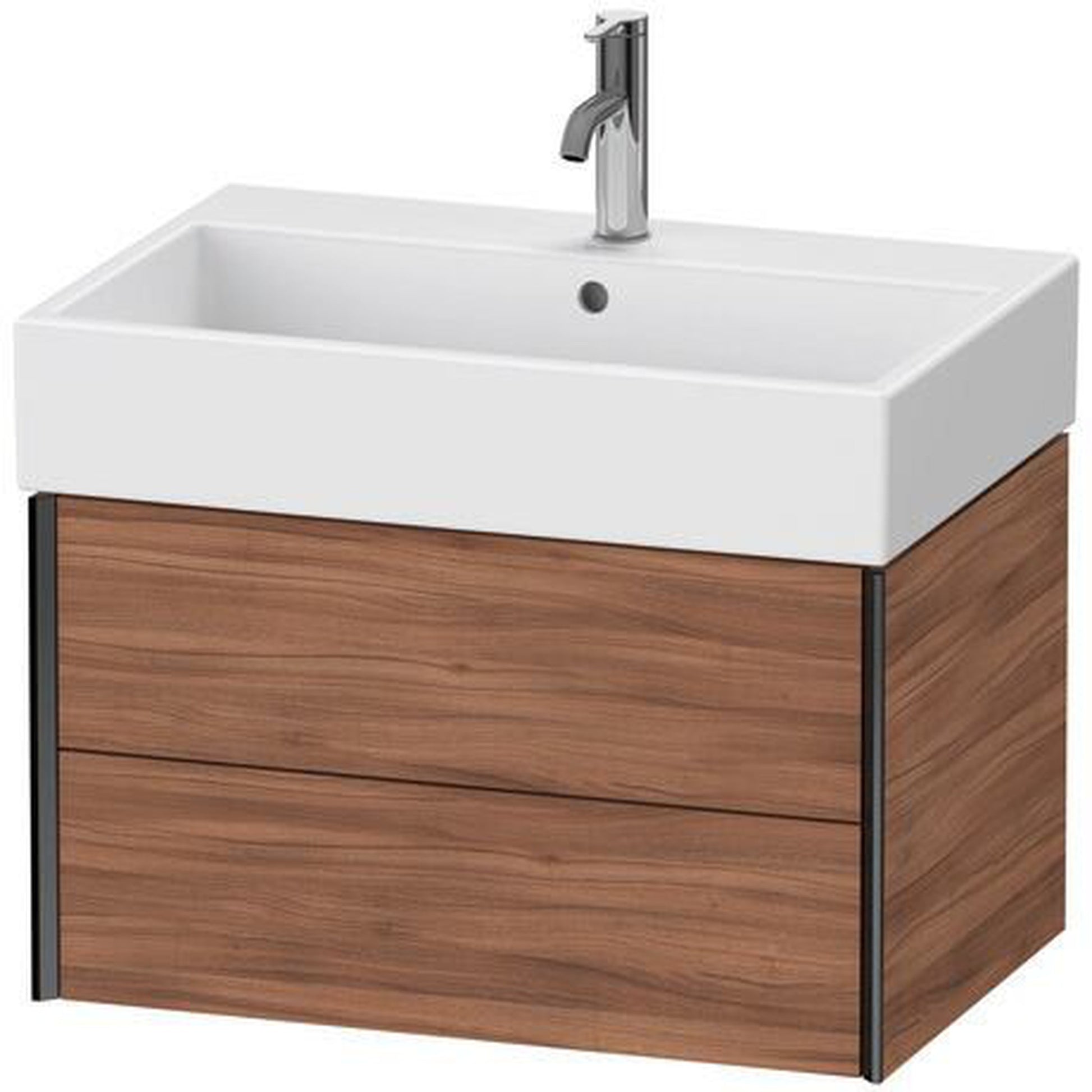 Duravit Xviu 27" x 16" x 18" Two Drawer Wall-Mount Vanity Unit, Natural Walnut (XV43350B279)