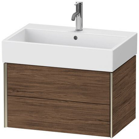 Duravit Xviu 27" x 16" x 18" Two Drawer Wall-Mount Vanity Unit, Walnut Dark (XV43350B121)