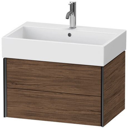 Duravit Xviu 27" x 16" x 18" Two Drawer Wall-Mount Vanity Unit, Walnut Dark (XV43350B221)