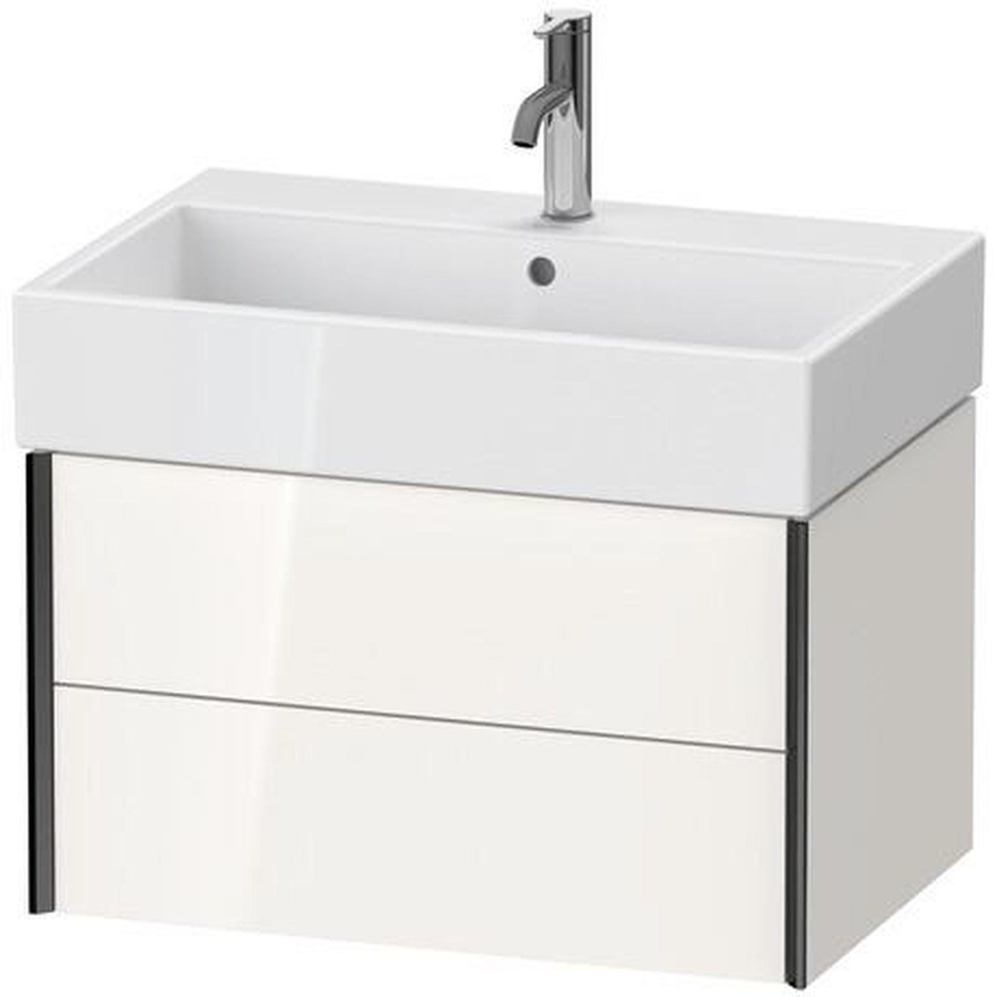 Duravit Xviu 27" x 16" x 18" Two Drawer Wall-Mount Vanity Unit, White High Gloss Lacquer (XV43350B285)