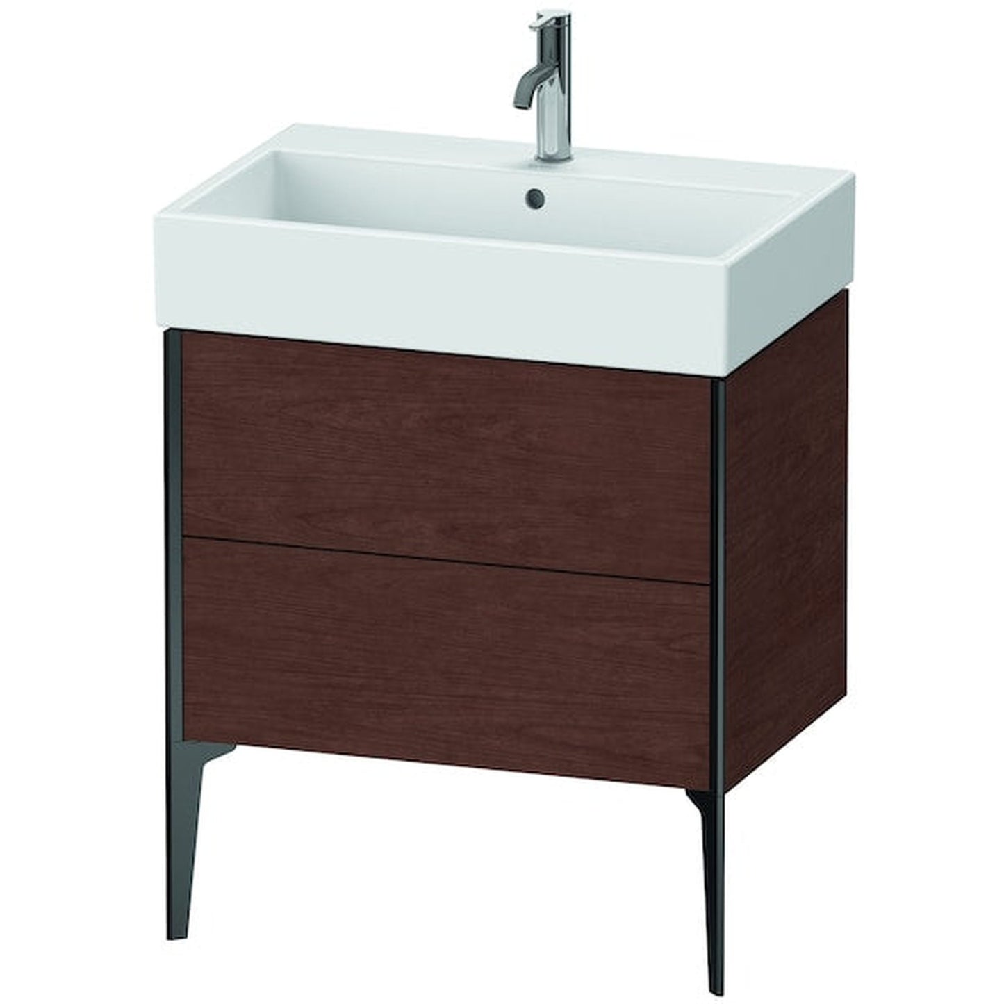 Duravit Xviu 27" x 19" x 18" Two Drawer Floorstanding Vanity Unit, American Walnut (XV45350B213)