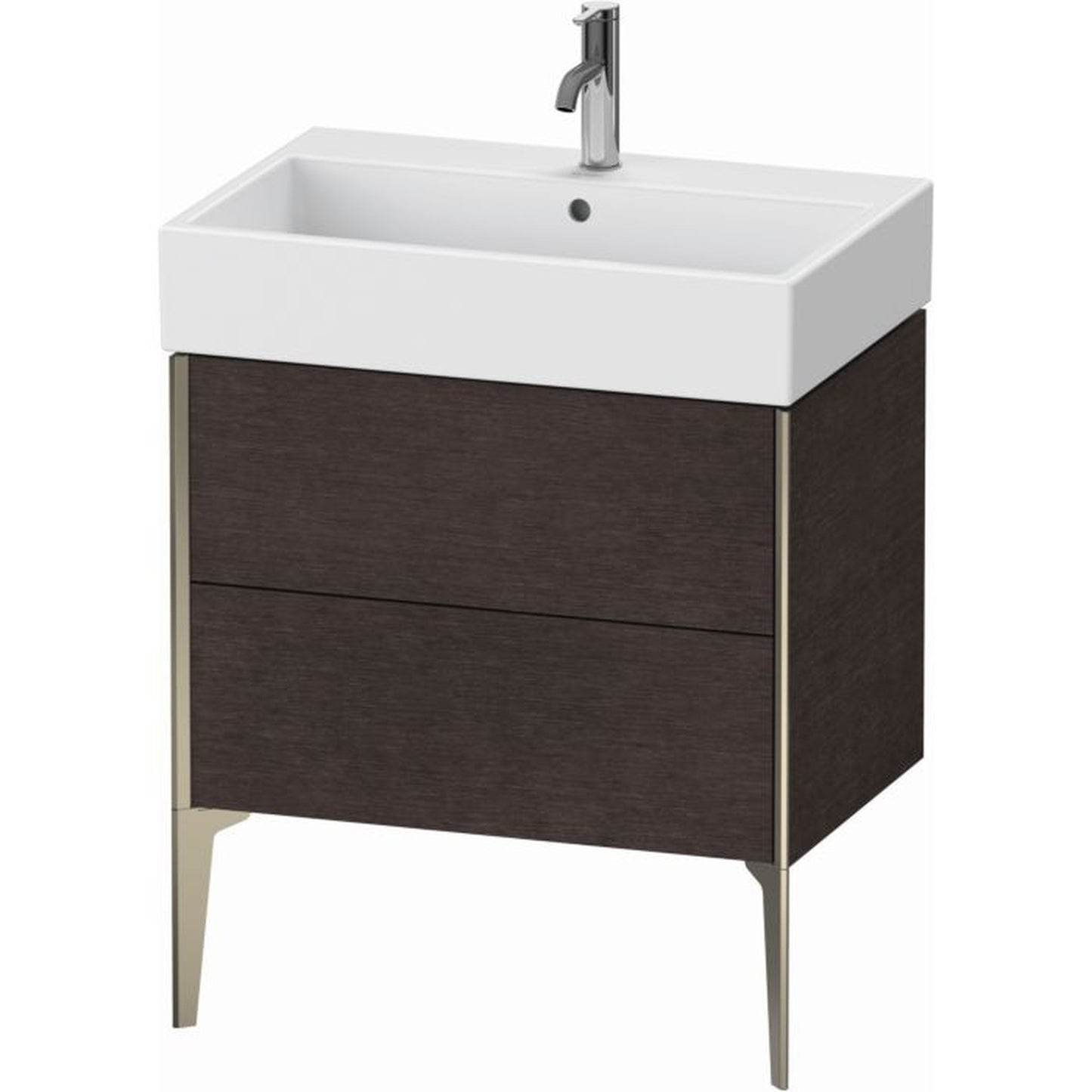 Duravit Xviu 27" x 19" x 18" Two Drawer Floorstanding Vanity Unit, Brushed Dark Oak Real Wood Veneer (XV45350B272)