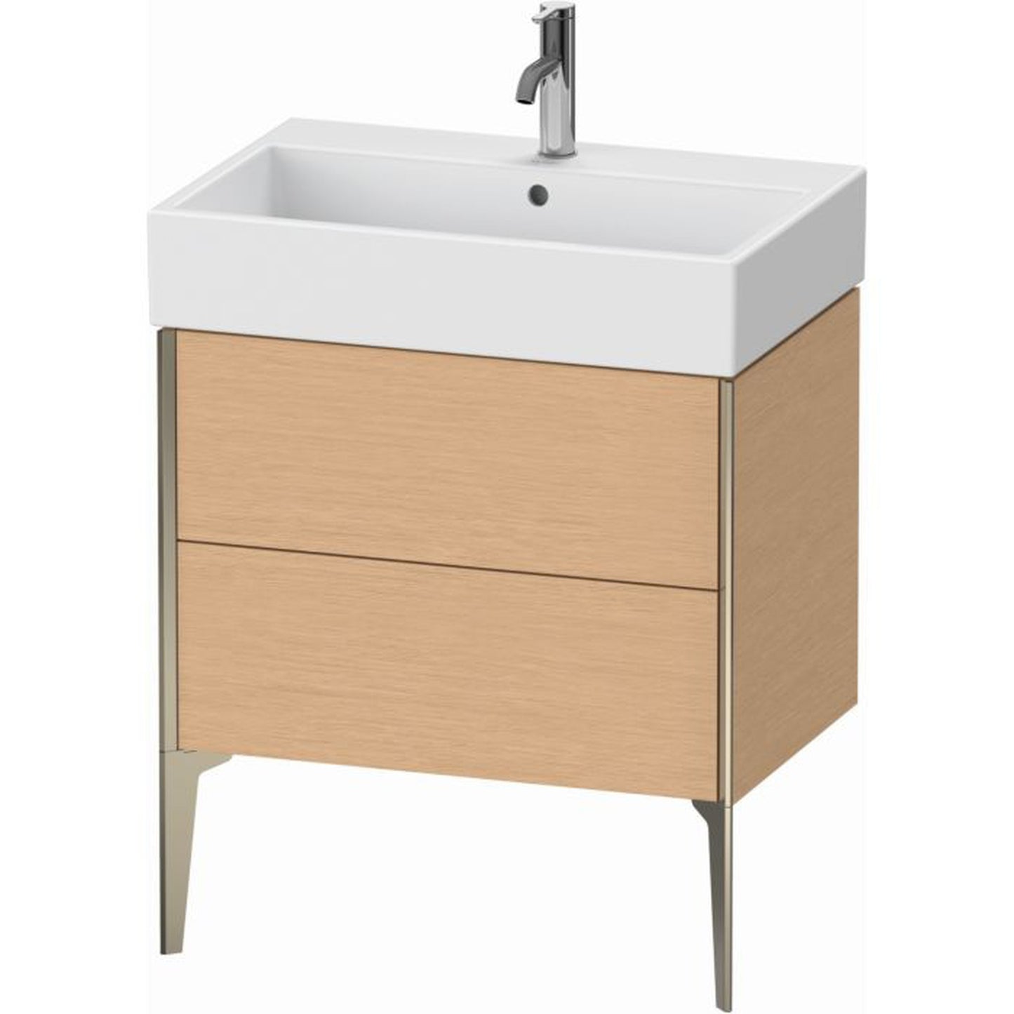 Duravit Xviu 27" x 19" x 18" Two Drawer Floorstanding Vanity Unit, Brushed Oak (XV45350B112)