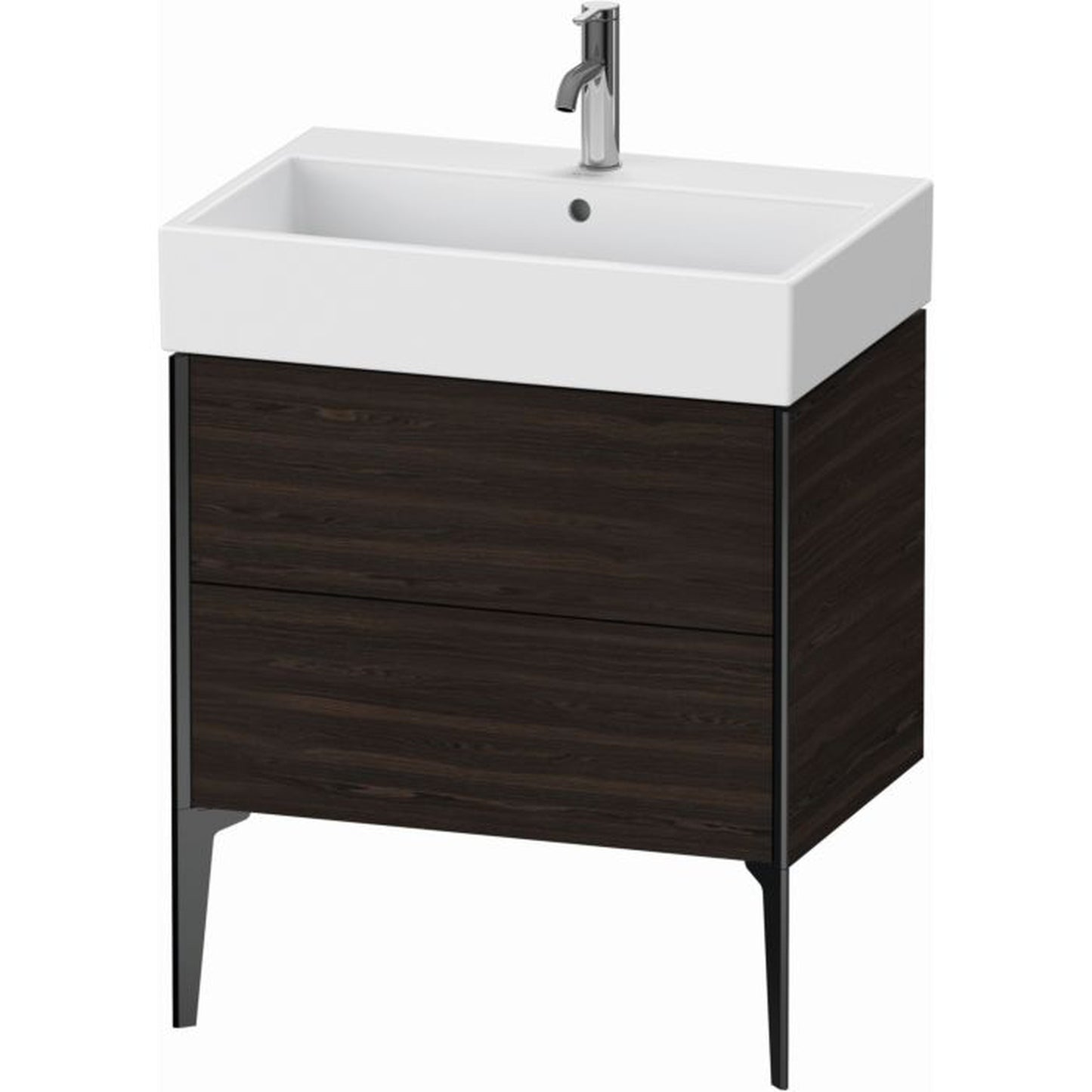 Duravit Xviu 27" x 19" x 18" Two Drawer Floorstanding Vanity Unit, Brushed Walnut Real Wood Veneer (XV45350B269)