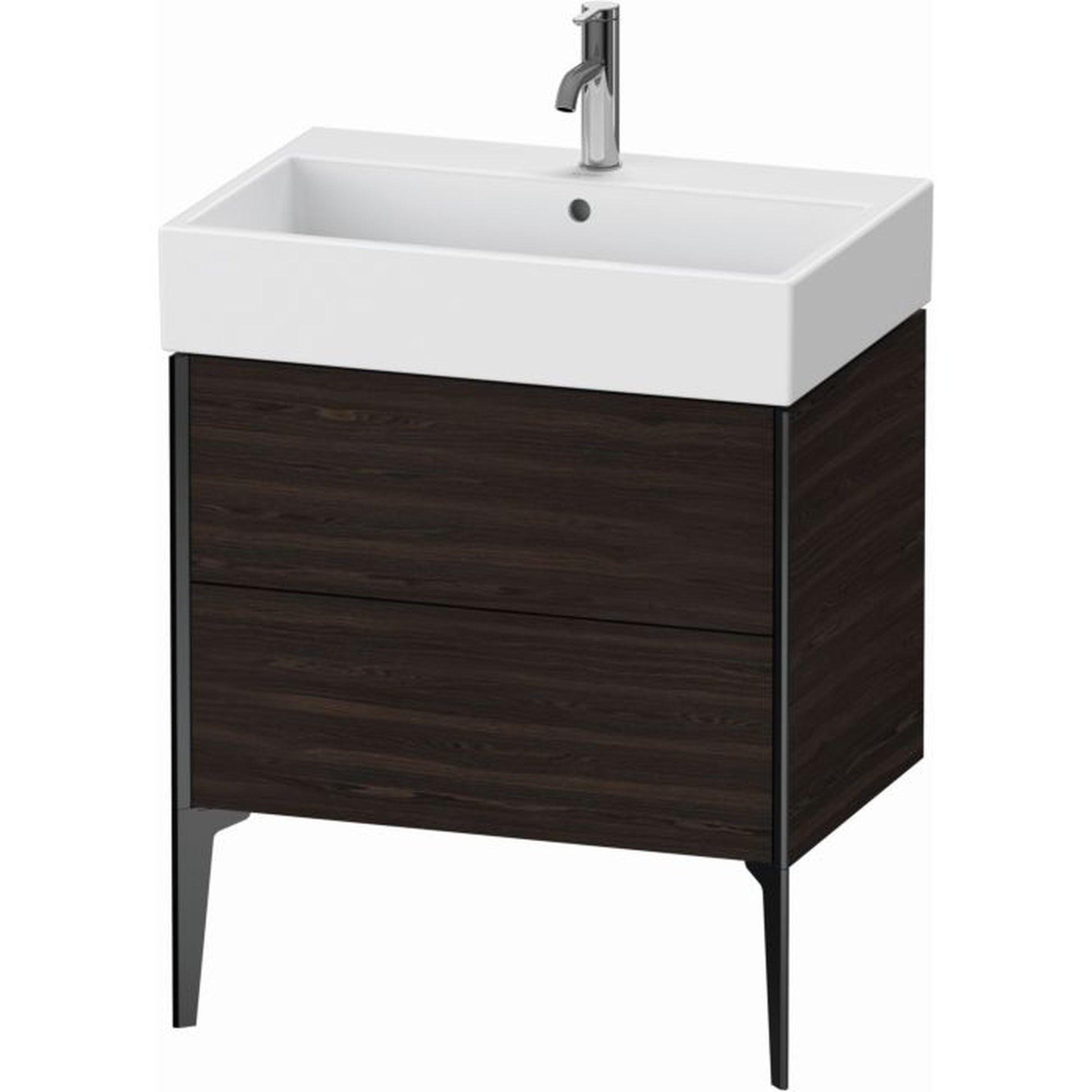 Duravit Xviu 27" x 19" x 18" Two Drawer Floorstanding Vanity Unit, Brushed Walnut Real Wood Veneer (XV45350B269)