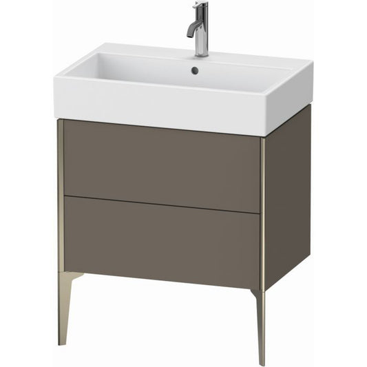 Duravit Xviu 27" x 19" x 18" Two Drawer Floorstanding Vanity Unit, Flannel Grey Satin Matt Lacquer (XV45350B290)